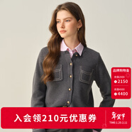 ELAND衣戀騏驥紅針織衫女舒適長(cháng)袖毛衣開(kāi)衫2025秋季新款 深灰色(17)EECKF89S02 M 165