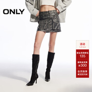 ONLY秋季時(shí)尚酷感做舊高腰PU超短裙半身裙女|12446S004 H1Z 黑色 M (165) 68A