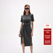 ONLY夏季時(shí)尚休閑長(cháng)款開(kāi)叉收腰顯瘦連衣裙女|124261004 S03 深花灰色 S