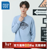 真維斯男裝簡(jiǎn)約圓領(lǐng)印花長(cháng)袖T恤 2025秋季新品 男士純棉上衣PA3 灰藍色2690 L 180/100A