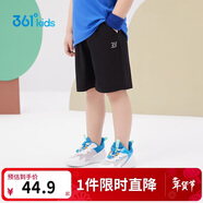361°兒童短褲夏季男女童3-12歲透氣運動(dòng)褲梭織五分褲 黑 120