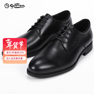 金利來(lái)（Goldlion）正裝皮鞋圓鞋頭休閑系帶男鞋頭層牛皮輕商務(wù)男裝鞋子 黑色-99 38