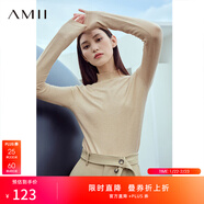 AMII女裝2025秋季簡(jiǎn)潔通勤基礎款百搭半高領(lǐng)修身毛衣女顯瘦長(cháng) 花駝 L