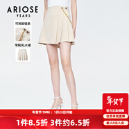 艾諾絲雅詩(shī)【商場(chǎng)同款】夏新款鏈條裝飾短裙百褶裙學(xué)院風(fēng)JK裙女10513526 燕麥色 L