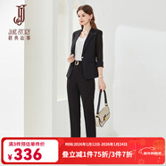 經(jīng)典故事（JANE STORY）高級感小西裝外套兩件套女春季2025新款時(shí)尚氣質(zhì)職業(yè)正裝西服套裝 R05黑色 S
