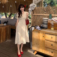 3折起連衣裙合集限時(shí)折SN2582 025黑色V領(lǐng)碎花裙 M