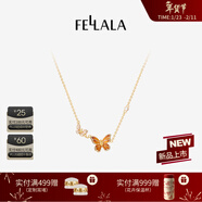 翡拉拉（fellala）「蝴蝶」項鏈925銀金色琺瑯頸鏈輕奢高級感鎖骨鏈生日新年禮物 商場(chǎng)同款 一條