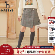 哈吉斯（HAZZYS）品牌童裝女童半身裙秋新款簡(jiǎn)約舒適百搭格子女童半身裙格子半裙 格 145