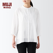 MUJI MUJI 女式 水洗 棉強捻 七分袖罩衫 BCA36A2S 白色 XS-S
