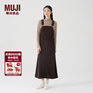 MUJI女式 燈芯絨 背帶裙中長(cháng)款連衣裙半身裙女秋款裙子美拉德BE10CC3A 深棕色 S （155/62A）