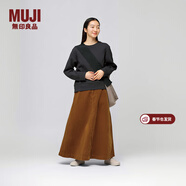 MUJI女式木棉混燈芯絨寬擺輕便長(cháng)裙長(cháng)半身裙美拉德女裙子冬季 駝色 S (155/62A)