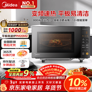 美的（Midea）家用變頻微波爐平板式易清潔 800W微波速熱 一鍵智能菜單 鉆石背板 微晶面板加熱20L（PM20M2）