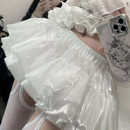 MBU芭蕾風(fēng)白色多層蛋糕裙女松緊腰短裙顯瘦日系甜美蓬蓬裙百搭半身裙 白色 均碼
