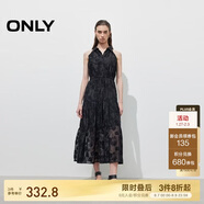 ONLY 2025春季浪漫風(fēng)無(wú)袖翻領(lǐng)收腰長(cháng)裙連衣裙女|125107092