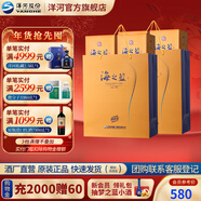 洋河海之藍旗艦版520mL 2瓶裝 綿柔型白酒 42度 520mL 4瓶 兩提裝