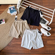 露露lulu LTT男士夏季休閑運動(dòng)7寸短褲無(wú)內襯輕薄速干透氣健身褲 黑色 M 建議100-120斤