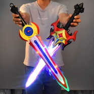 何佳功賽羅大號奧特之劍曼兒童寶劍發(fā)光武器電動(dòng)七彩聲光玩具男孩禮物 雷神刀+紅[收藏送電池/奧特曼正版卡游]