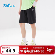 361°兒童短褲夏季男女童3-12歲透氣運動(dòng)褲梭織五分褲 黑 175