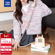 唐獅2025秋冬新型紗線(xiàn)紐扣連帽開(kāi)衫 粉紅 L