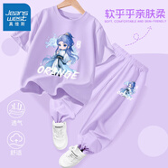 真維斯女童哪咤套裝兒童服裝2025夏季新款純棉t恤短袖冰絲敖丙上衣服 敖丙【純棉短袖+冰絲防蚊褲】11 110 【推薦體重30-37斤】