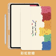 三星tabS10Ultra平板保護套S9FE+帶筆槽s9ultra透明外殼14.6英寸三折galaxy tab s6lite硅膠s8ultr 三折氣囊筆槽-彩虹軟糖 其他平板型號