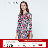 PORTS寶姿商場(chǎng)同款 春夏新品女裝圓領(lǐng)花色印花修身連衣裙LN8D223HPP028 黑色印花 L (8)
