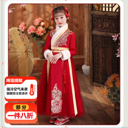 澄殼浩浩漢服女童冬款裙子女孩中國風(fēng)古裝唐裝4-15歲中童女裝兒童公主裙 單裙子 110 建議體重28-34斤 碼數偏小