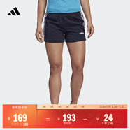 adidas休閑修身舒適三條紋修身短褲女裝阿迪達斯官方輕運動(dòng) 傳奇墨水藍/白   M