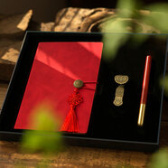 山頭林村順豐定制刻字紅色筆記本本子中國風(fēng)高顏值A5記事本U盤(pán)簽字筆禮盒套組學(xué)生畢業(yè)禮物紀念品文具伴手 【主圖款】歡喜·筆記本+祥云如意U盤(pán)8g+紫檀銅木筆·