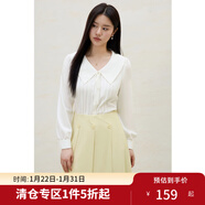獨束大碼春日微甜娃娃領(lǐng)襯衫2025春裝新款雙色清晰氣質(zhì)微胖MM上衣 月光白 XL （尺碼：3）