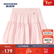 斯凱奇女休閑寬松梭織短裙新款舒適金屬裝飾潮流時(shí)尚個(gè)性L(fǎng)225W094