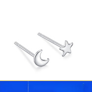 繆色（MiU Se）s99足銀耳釘女簡(jiǎn)約耳環(huán)小巧星星月亮森系耳棒養耳洞防堵銀耳飾 星月耳釘GSF-A03-204-20 (標刻s足銀)