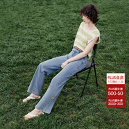 ONLY夏季涼感冰氧酷高腰顯瘦直筒褲牛仔褲女|124232025 J33 350水洗牛仔藍 S (160) 64A（卡碼拍大）