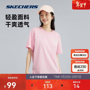 斯凱奇夏季男女情侶同款繽紛休閑系列透氣半袖針織短袖T恤L223U165