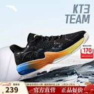安踏（ANTA）KT3 team星軌4湯普森籃球鞋男鞋冬季實(shí)戰專(zhuān)業(yè)球鞋水花氣墊運動(dòng)鞋 【KT3 TEAM低幫】基礎黑碳灰1603-2 40 (男7)