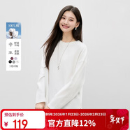 秋水伊人經(jīng)典圓領(lǐng)純棉T恤2025年春季新款女白色內搭寬松長(cháng)袖上衣
