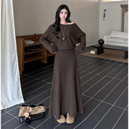 ADTNM早秋季韓系感長(cháng)裙穿搭半身裙子初秋裝搭配一整套裝女2026 咖啡色【面料】 S (建議80-95體重)