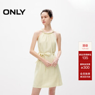 ONLY夏季時(shí)尚潮流短款掛脖系帶收腰連衣裙女|124207077 A05 梨黃色 L (170) 88A