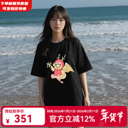 MLB官方 短袖男女圓領(lǐng)運動(dòng)龍年冬季新款運動(dòng)服韓版小標NY情侶休閑T恤 紐約洋基隊/黑色/龍年款 XL 180/100A