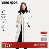 VEROMODA羽絨服冬新款戶(hù)外90白鴨絨三防面料長(cháng)款外套3412001 本白色 XL