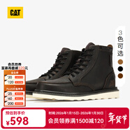 卡特（CAT）馬丁靴工裝靴男鞋經(jīng)典款BRAVADO輕戶(hù)外復古時(shí)尚牛皮面機車(chē)靴子男 黑色P712947 41