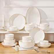 巛焦碗具套裝碗盤(pán)餐具釉下彩簡(jiǎn)約高檔家用陶瓷碗盤(pán)子面碗組合碗筷新款 12【4.5英寸碗6個(gè)+8英寸盤(pán)6個(gè)】