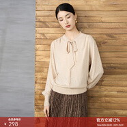 顏域系帶氣質(zhì)針織衫女2025新款冬季優(yōu)雅酒紅色上衣長(cháng)袖立領(lǐng)毛衣女 卡其 XXL/44