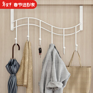 索爾諾 門(mén)后掛鉤衣架衣服神器免打孔臥室門(mén)上壁掛收納衣帽架 6掛鉤顏色隨機1