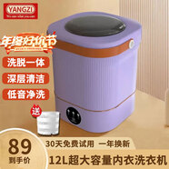 YANGZI揚子集團半全自動(dòng)迷你洗衣機小型洗脫一體 內衣內褲洗衣機學(xué)生宿舍 嬰兒洗襪子機帶脫水租房半自動(dòng) 升級款12L紫【藍光+CLE深度清潔+低音凈洗】