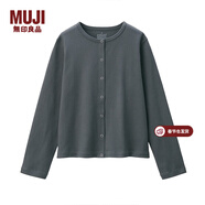 MUJI MUJI 女式 粗棉線(xiàn) 天竺編織 開(kāi)衫 炭灰色 M