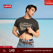 Levi's李維斯25年新款男士雙馬印花潮流休閑寬松圓領(lǐng)短袖T恤 黑色 004IT-0001 M