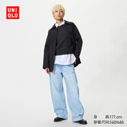 優(yōu)衣庫常規款女裝男裝寬松廓形牛仔褲/彎刀鐮刀褲子479000 482280 479000/62粉藍色 25 /160/64A