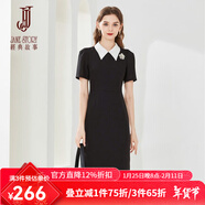 經(jīng)典故事（JANE STORY）2025夏季新款粉色職業(yè)連衣裙女別致氣質(zhì)女神范高端正式場(chǎng)合中長(cháng)裙 R05黑色 L