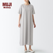MUJI MUJI 女式 粗棉線(xiàn) 天竺編織 喇叭形連衣裙 BBP29A2S 銀灰色 XS-S